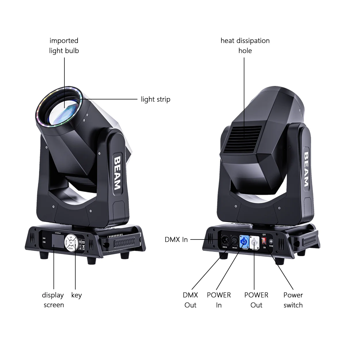 450W Bulb Spot moving head light Zoom 3in1 focus Strobe Water rolling half-color