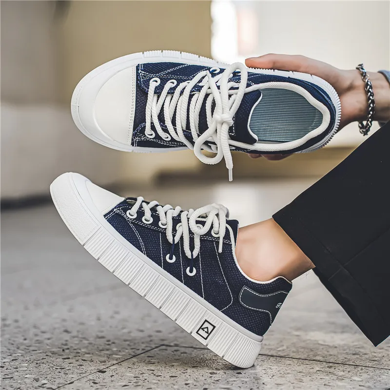 Sapatos de skate para homens, fundo grosso, sapatos de plataforma, confortáveis, respiráveis, vulcanizados, tênis casuais, estudante