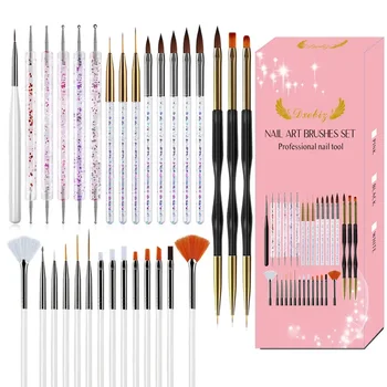 Kit di Pennelli per Nail Art per Pittura Unghie, Decorazioni Floreali, Applicazione Gemme, Applicazione Gel, Miscelazione Colori e Lavorazione Linee
