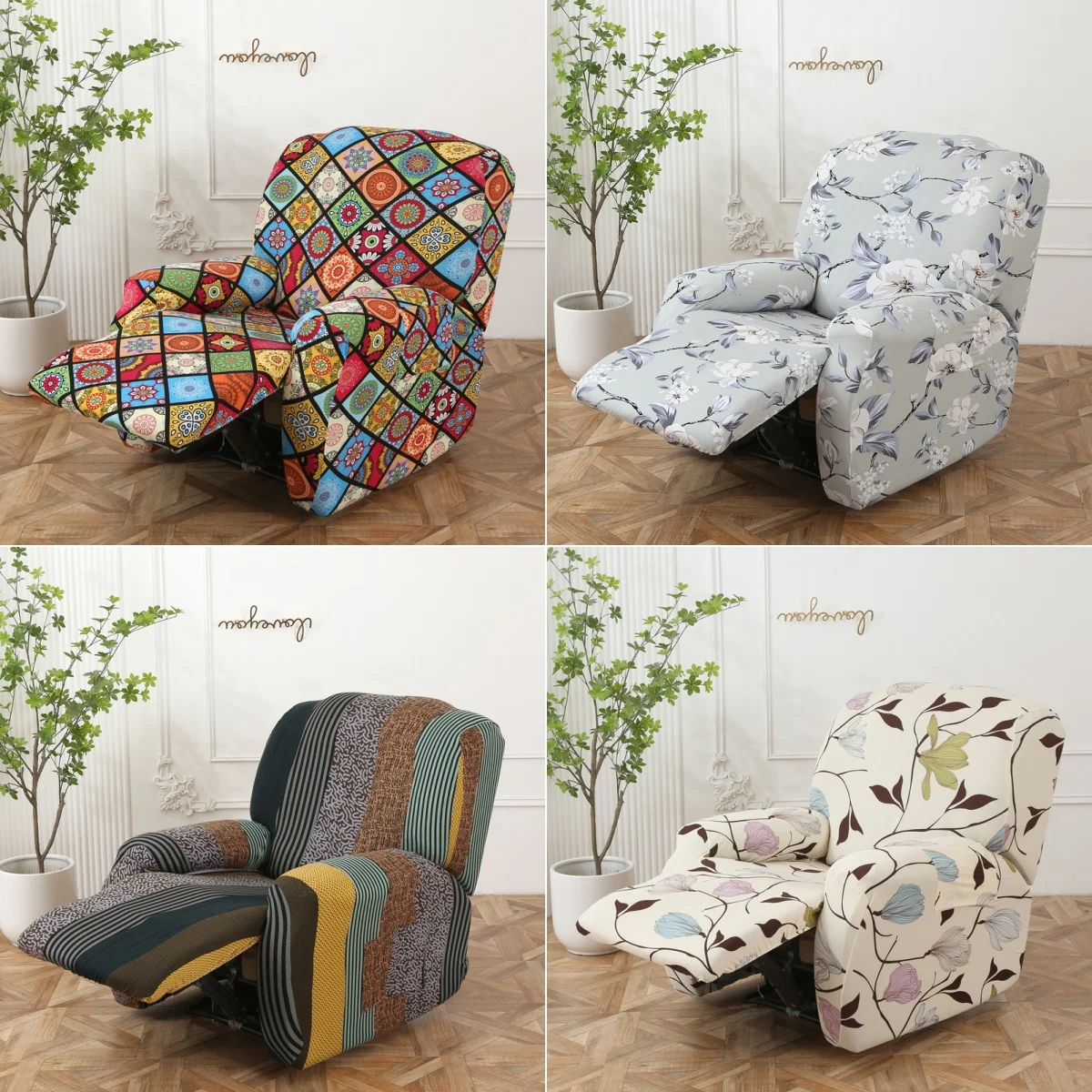 Chair Cover Sofa Cover Furniture Cover 4 pieces Recliner Sofa Cover