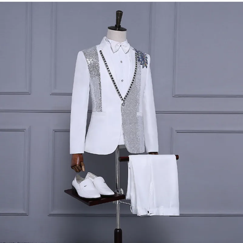 Shiny Blazer Mens Mens Gradient Sequin Bling Suit Blazer Lapel One