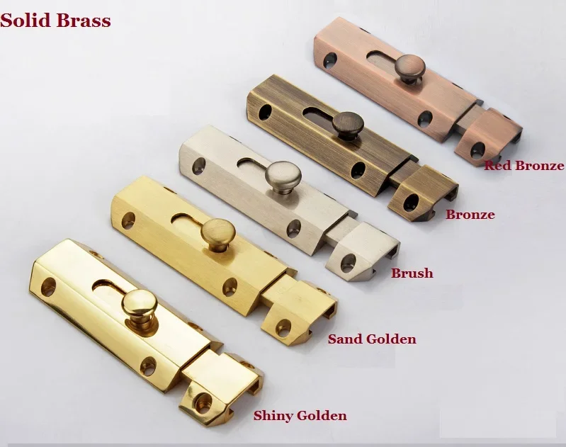 4" Luxury Solid Brass Door Latch Latches Bolt With Matching Screws