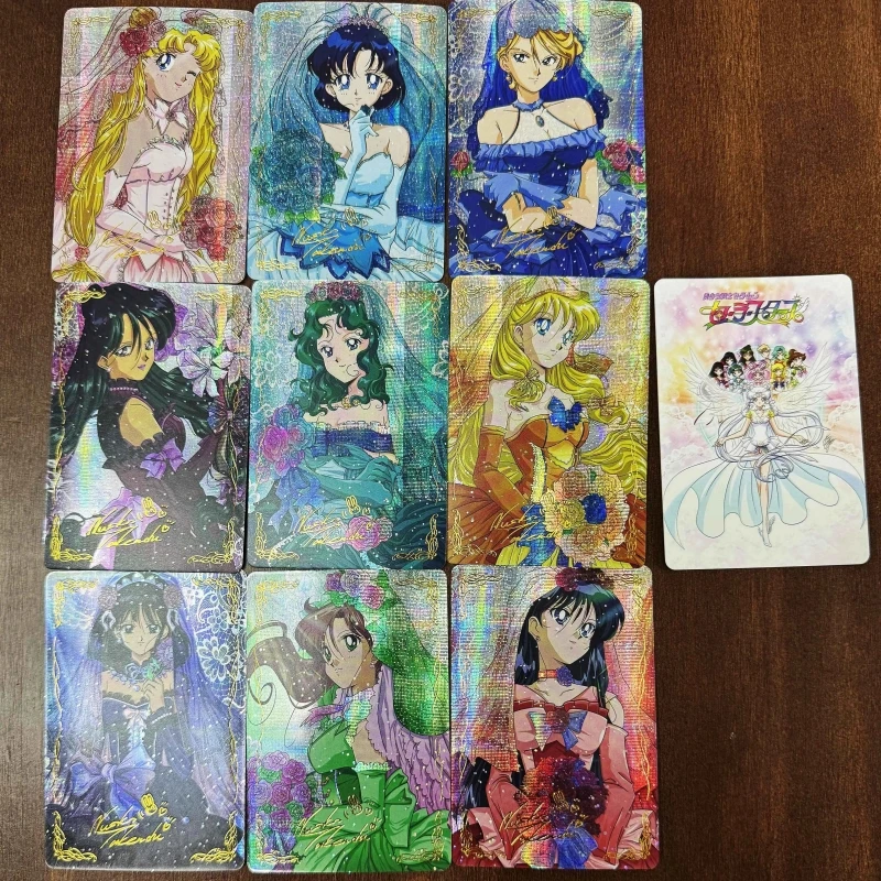 

Sailor Moon Diy Refraction Flash Card Small Set of Cards 9pcs Animation Peripherals Game Collection Cards