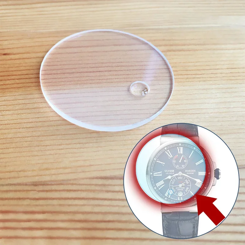 Lente D'Ingrandimento Interna In Vetro Zaffiro Per Un Ulysse Nardin Maxi Orologio Da Uomo Con Cronometro Marino