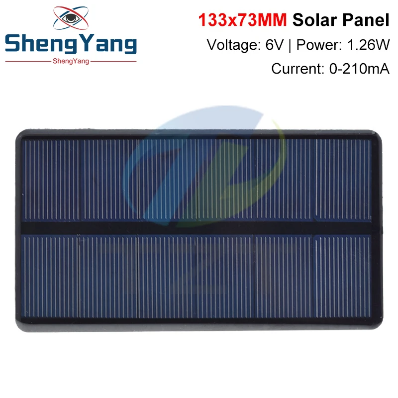 TZT 6V 1,26W 210MA Mini Solar Panel 133X73MM Solarzellen DIY Für Licht Handy Spielzeug ladegeräte Tragbare Hohe Qualität DIY