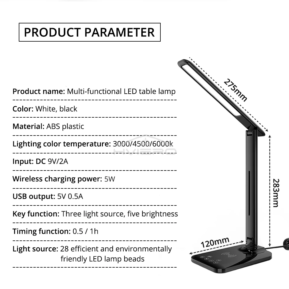 LED Folding Desk Lamp Led USB 5V Timing Eye Guard Protection For Home Night Reading Bedside Living Room Charging Table Lighting