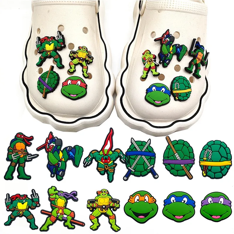 닌자 거북이 악어 애니메이션 멋진 참 DIY 신발 버클, DIY 만화 참 신발 장식 액세서리, 어린이 생일 선물, 1 개 