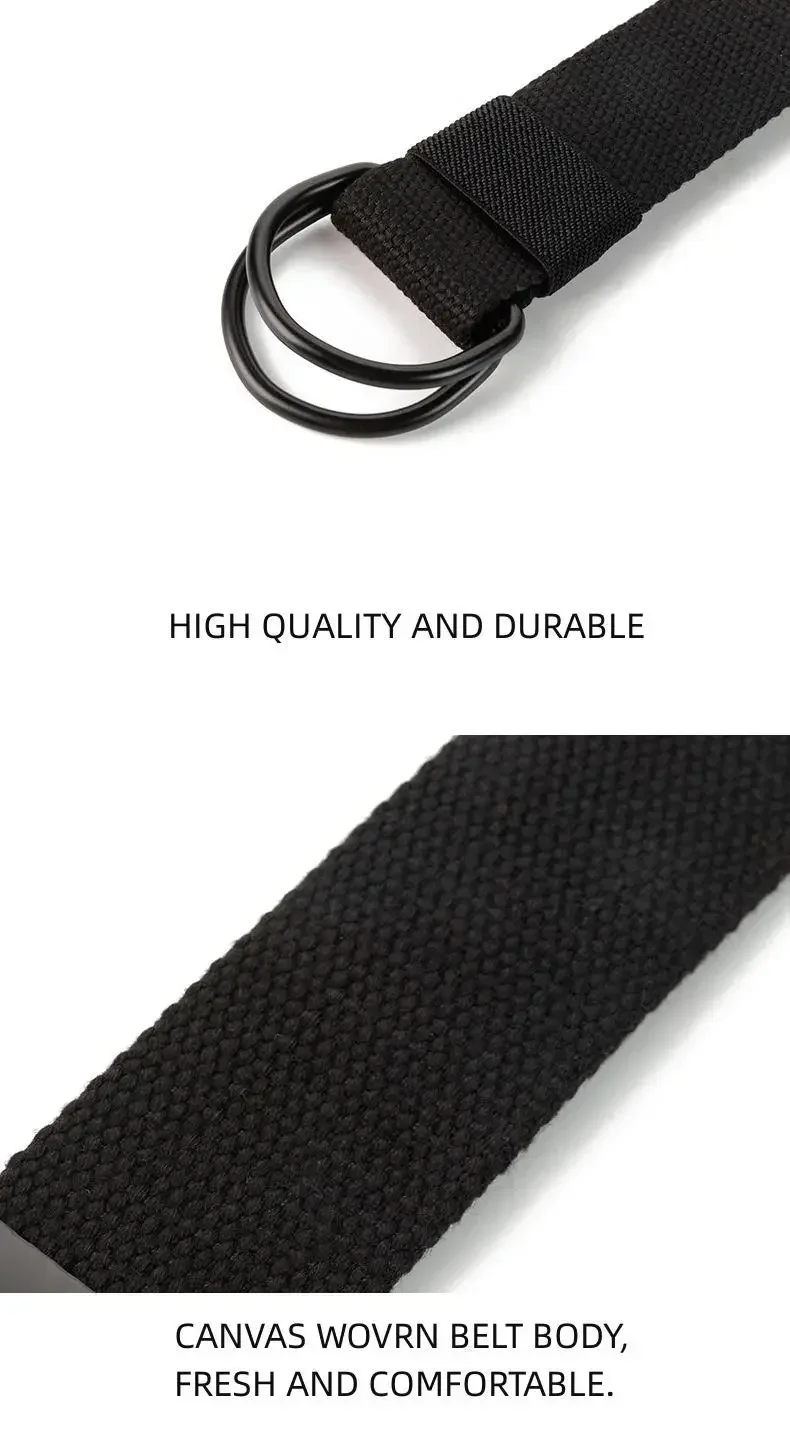 Leinwand Männer Gürtel Hohe Qualität Unisex Doppel D-Ring Schnalle Bund Casual Leinwand Weiblichen Gürtel Casual Sport Gürtel Taktische gürtel – Detail 6