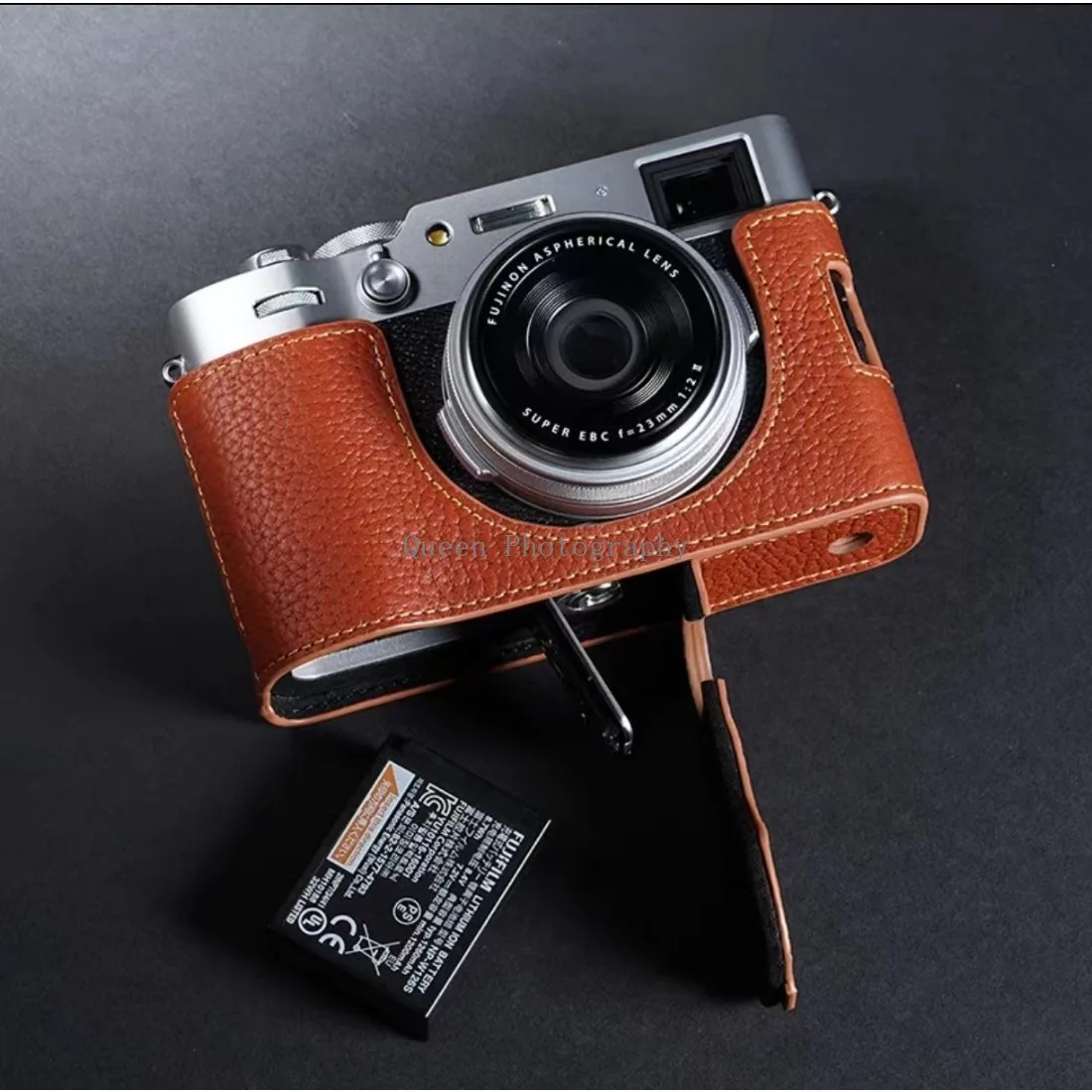 Funda de piel de vaca auténtica para cámara Fujifilm, X100vi, Fuji, X-100VI, Media Base