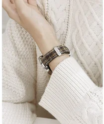 Braided Leather Sport Strap - 20mm Band with Loop Design - Watch 4 classic 42mm (Brown)