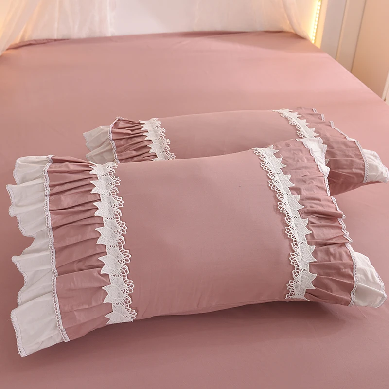 Comprar 4 unids/set sábanas de encaje colchas juego de cama versión coreana  linda princesa niña cama individual y doble funda de edredón fundas de  almohada juego de cuatro piezas