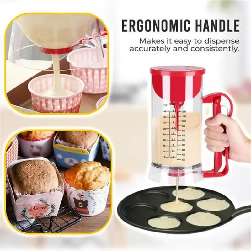 Batter Dispenser Cupcake Pancake Batter Dispenser Mixer and Separator Bottle Crepe Container Baking Accessories