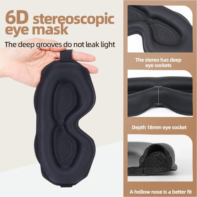 Ultra-Comfort Light-Blocking 3D Sleep Mask - Soft Padded Eye Shade Blindfold