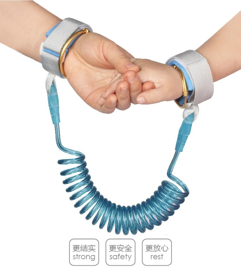 Anti-lost Traction Rope 2M with Lock Key Infant with Child Anti-lost Bracelet Child Baby Seat Belt