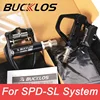 BUCKLOS Road Bike Aluminum Pedals 6 Degree Bicycle Self-Locking Pedal with Locking Plate for SPD-SL Cr-Mo Steel/Titanium Spindle 2