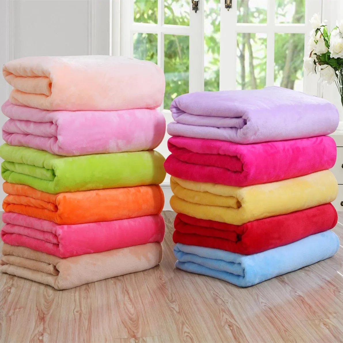 

Winter Fuzzy Flannel Blanket Fluffy Warm Soft Sofa Cover Solid Color Bedspread Coral Fleece Plush Blankets For Office