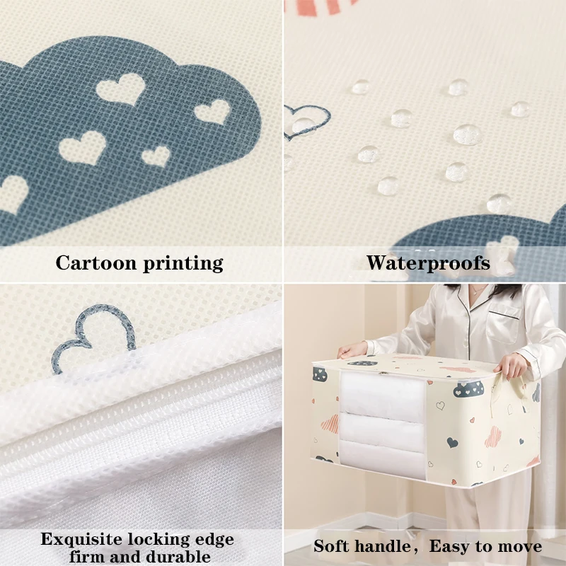이동 가방 보관 상자 대형 이불 보관 가방 방진 옷장 이불 의류 주최자 가정용 담요 지퍼 정렬 가방