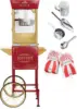 Popcorn Machine Maker with Cart and 8-Ounce Kettle - Red, Vintage-Style Popper on Wheels 3