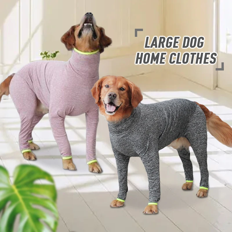 

4 Legs Pajamas for Pet Dog Jumpsuit Dog Costume Coat for Medium Large Dogs Cartoon Printed Clothing Shirt for Large Dog