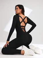 Women Yoga Jumpsuits Workout Long Sleeve Sport Jumpsuits - Image 4