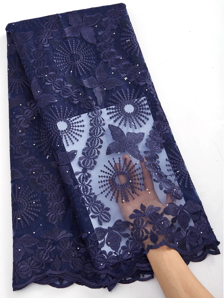 

Zhenguiru African Lace Fabrics With Stones For Wedding Party 2022 High Quality Embroidery Lace Nigerian French Lace Fabric A2824
