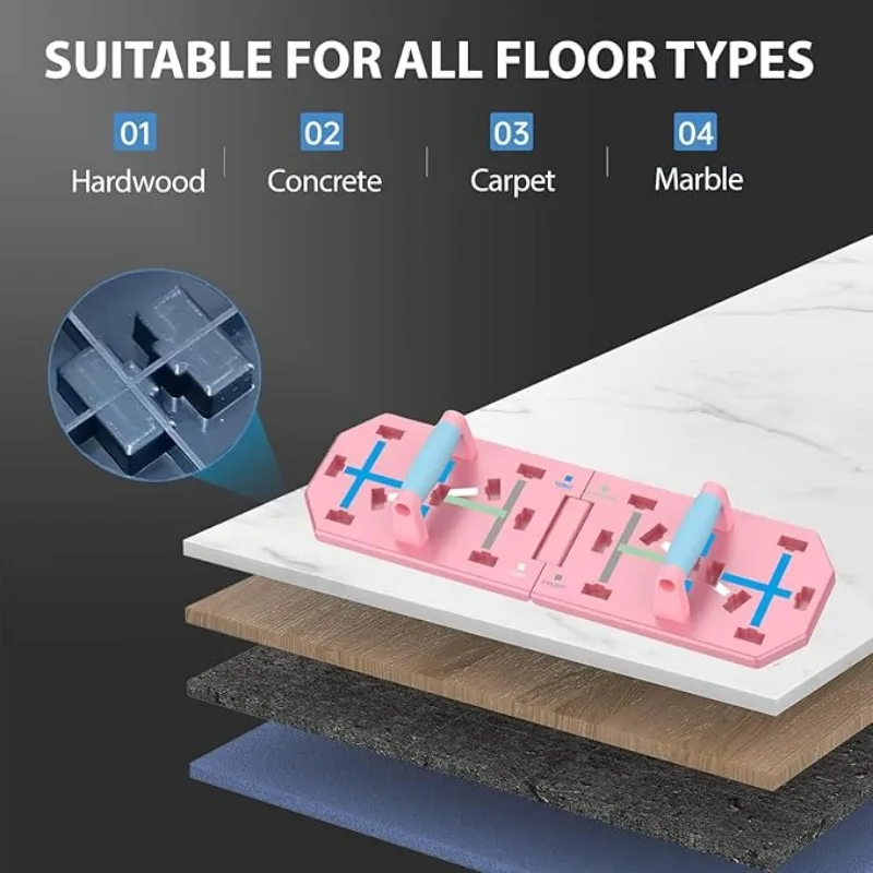Foldable Pink Push Up Board Foldable Press Up Boards Fitness Workout Train Gym Muscle Strength Muscles Exercise Training Sports