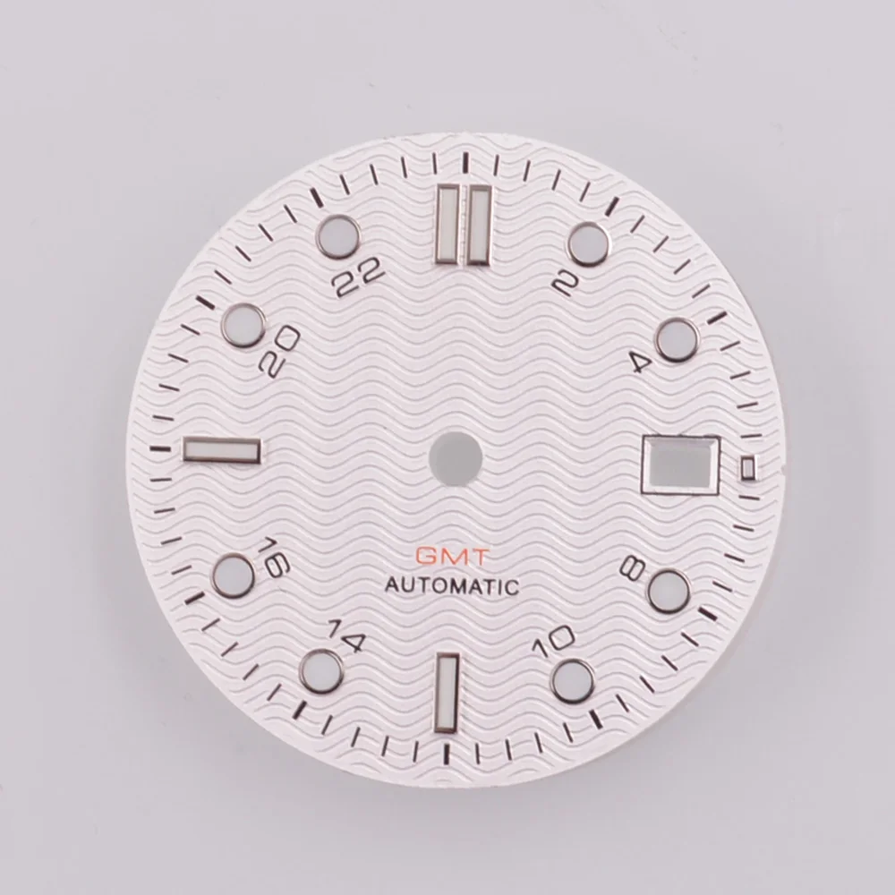 31mm Green Luminous White/Black/Blue Watch Dial Fit NH34 Movement
