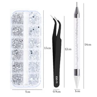 3Pcs/Set Nails Art Accesorios Multi-Size Rhinestones 3D Crystal DIY Decorations Glitter Crystal Rivet Gem 3D Nail Supplies 2