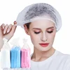 100 PCS Hair Caps 21 inch Disposable Non-woven Bouffant Hair Net Caps Elastic Head Cover Cap for Beauty Kitchen Food Salon Bath 1