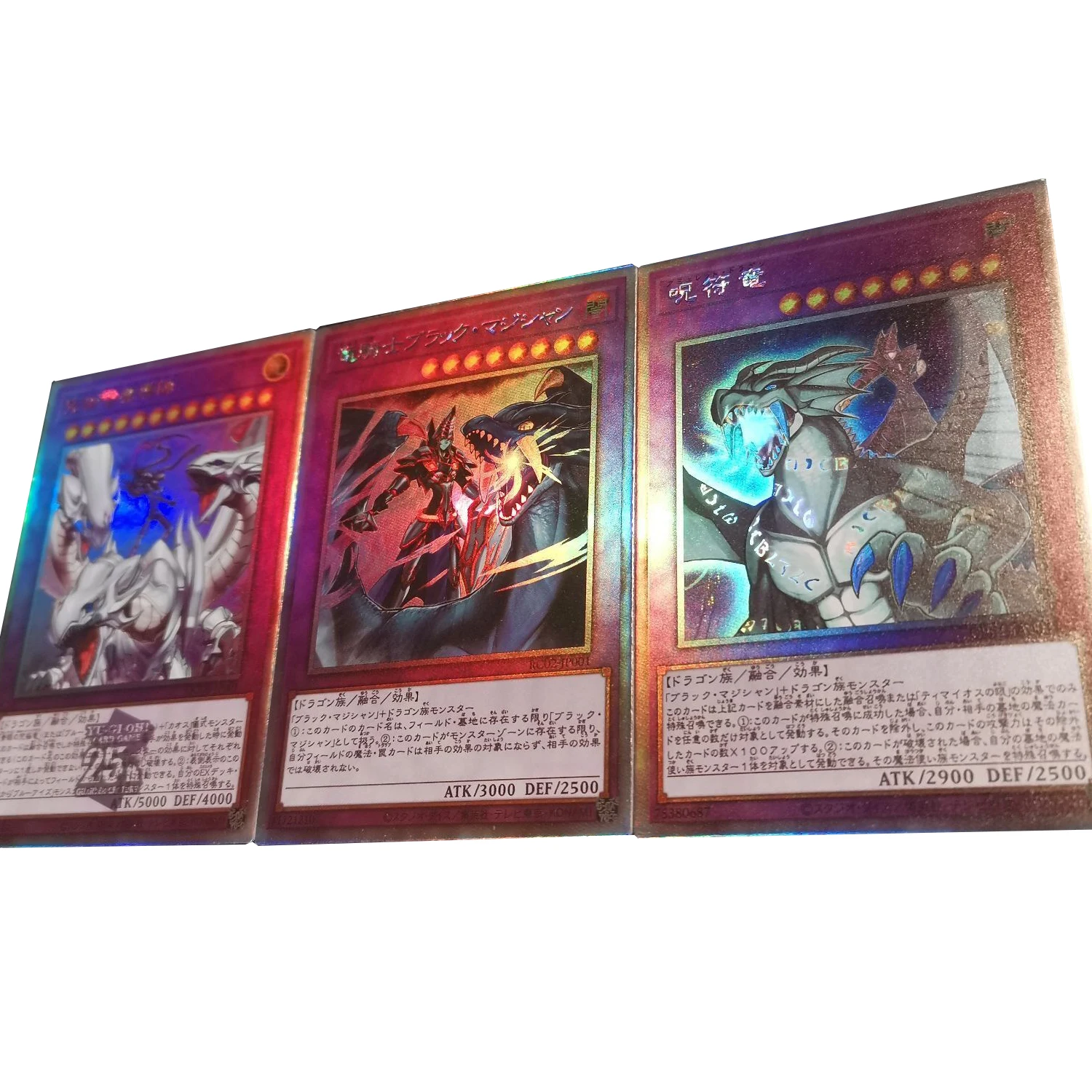 

Diy Self Made 3Pcs/set Yu-Gi-Oh! Red-Eyes Dark Dragoon Collection Card Color Flash Brushed Flash Anime Card Gift Toys