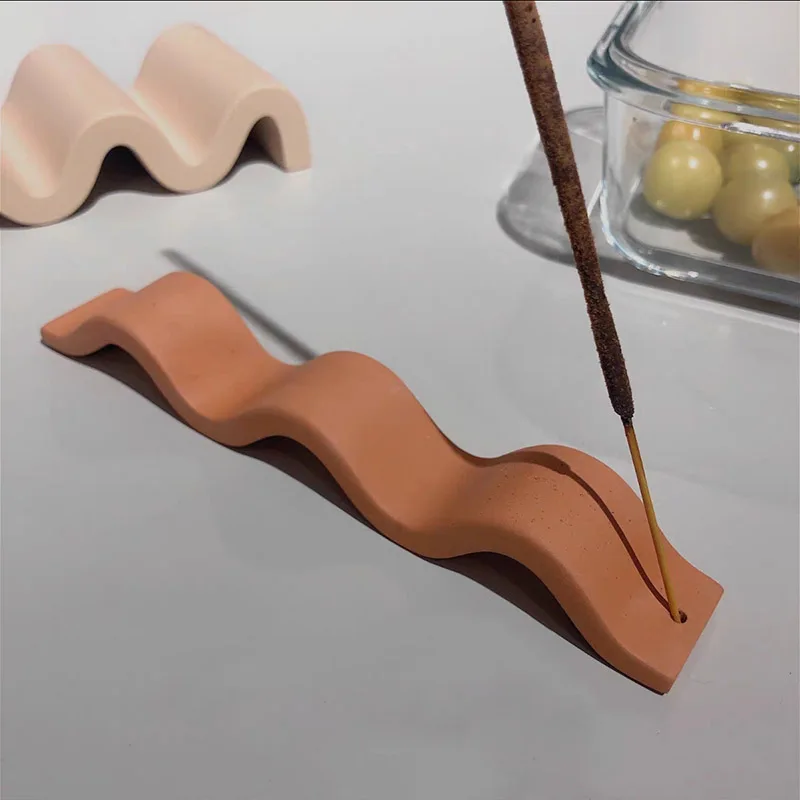

Concrete Mold for Incense Holder DIY Incense Insert Tray Mold Joss Stick Holder Mould Wave Design Incense Burner Base Forms