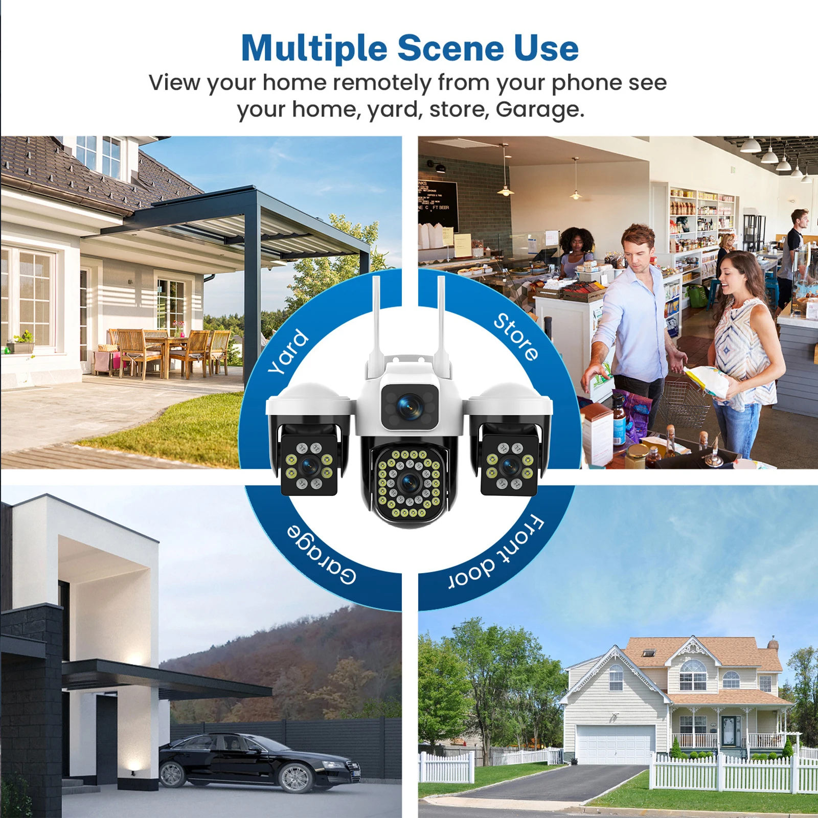 WiFi IP Camera Outdoor 15MP 8K Triple Lens Triple Screen Security Video Monitor Night Vision Waterproof 10X Zoom Onvif CCTV Cam 5