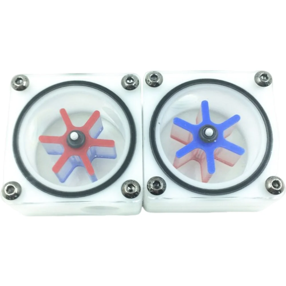 G1/4 Water Cooling Flow Meter Indicator Light-emitting Computer PC Liquid Water Cooling System CPU White POM with Plug Connector