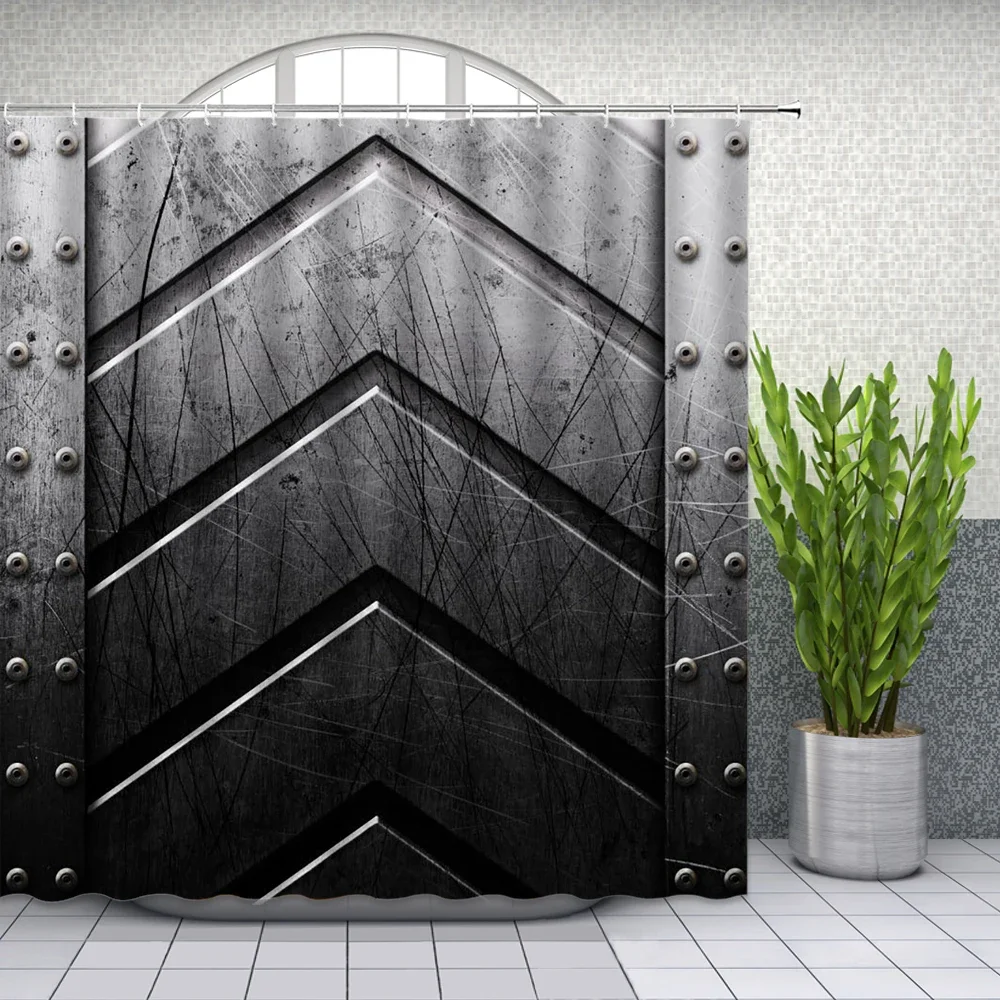 

Medieval Shower Curtain High-end Wooden Castle Wall and Gate Mid-Century Designed Artwork Fabric Bathroom Decor Set with Hooks
