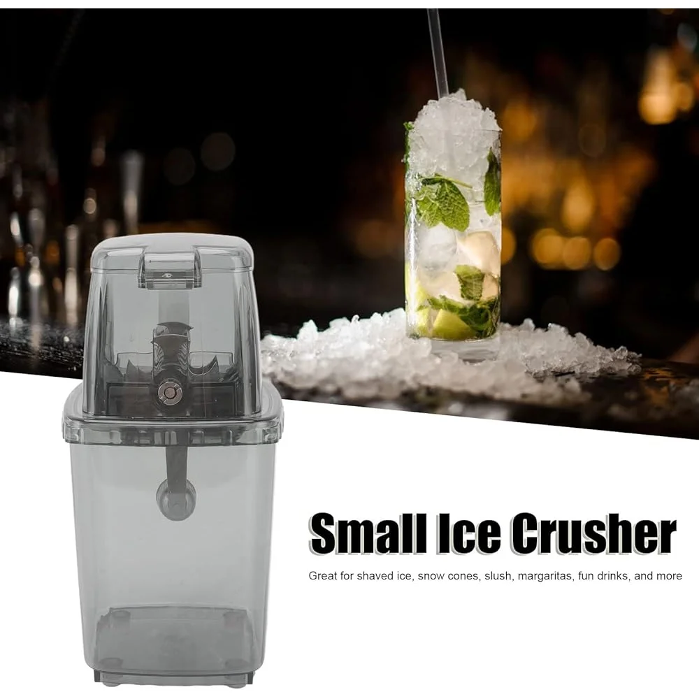 Manual Ice Crusher Portable Hand Operated Snow Cone Maker Perfect Shaved Ice Margaritas Slush Drinks Kitchen Summer Parties
