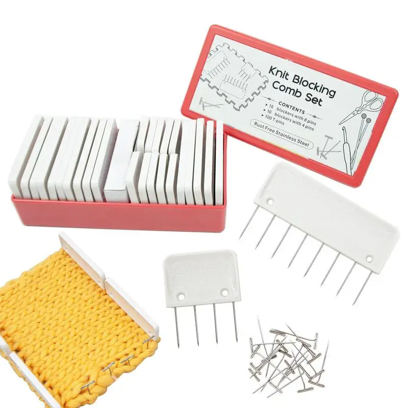 BlockingPinsKnitBlockersAndPinKitExtra100TpinsForUseWith