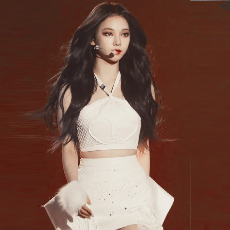 Koreański Kpop Idol piosenkarz kostium Performance białe