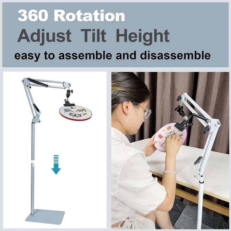 1 PCS Embroidery Hoop Stand Knee Rotating Cross Stitch Stand Hands Free Embroidery For Frame Q Snap Frame