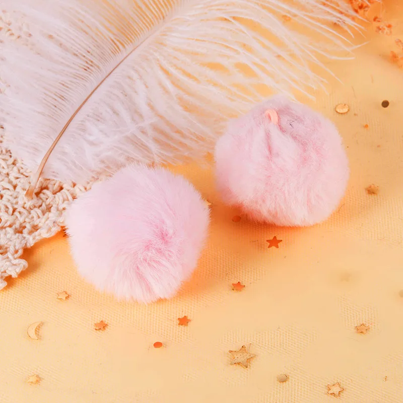 Color 4cm Small Pompons Imitation Rex Rabbit Diy Christmas Hat Artificial Wool Hairy Ball