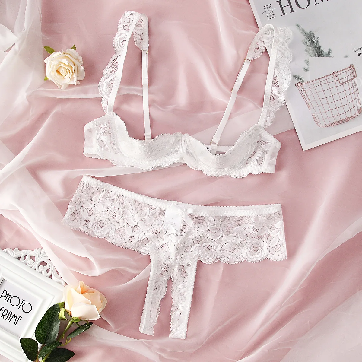 

Lace Sexy Lingerie Set for Women Bra and Panty 2pcs S-XL Porno Erotic Cosplay Onlyfans Pajamas Lenceria Underwear Daring Dress