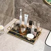 Square Storage Tray Home Living Room Coffee Table Tea Cup Storage Plate Glass Tray Aromatherapy Organizer Tray Home Decor 4