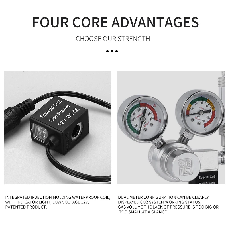 Premium Aquarium CO2 Regulator Kit with Solenoid Valve and Check Valve