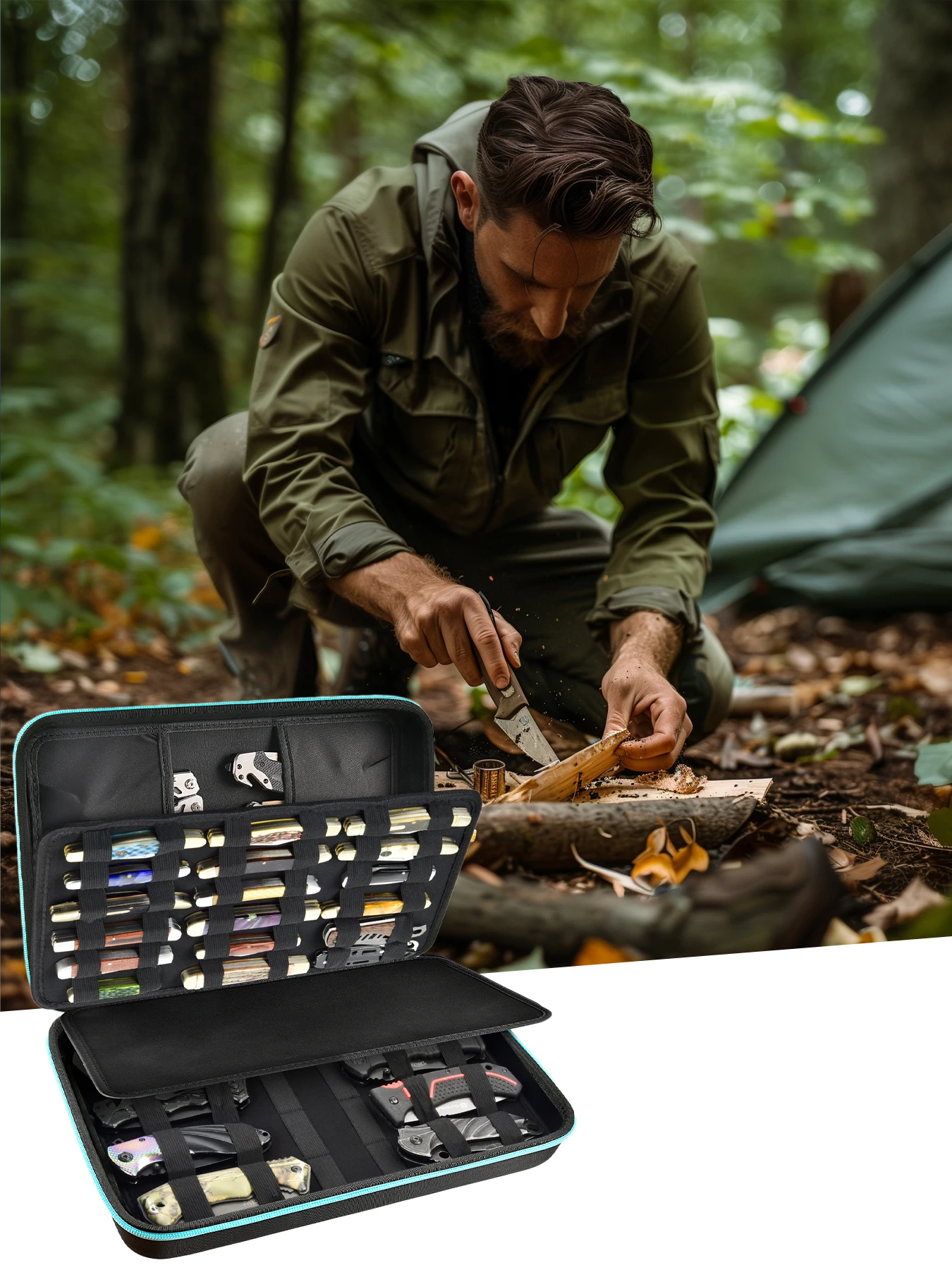 Knife Display Case For 45+ Pocket Knives Butterfly Knife Storage Bag Folding Knives Organizer Holder Box self adhesive storage box lockable storage box transparent storage box storage box storage bag wallet storage bag storage organizer bag organizer