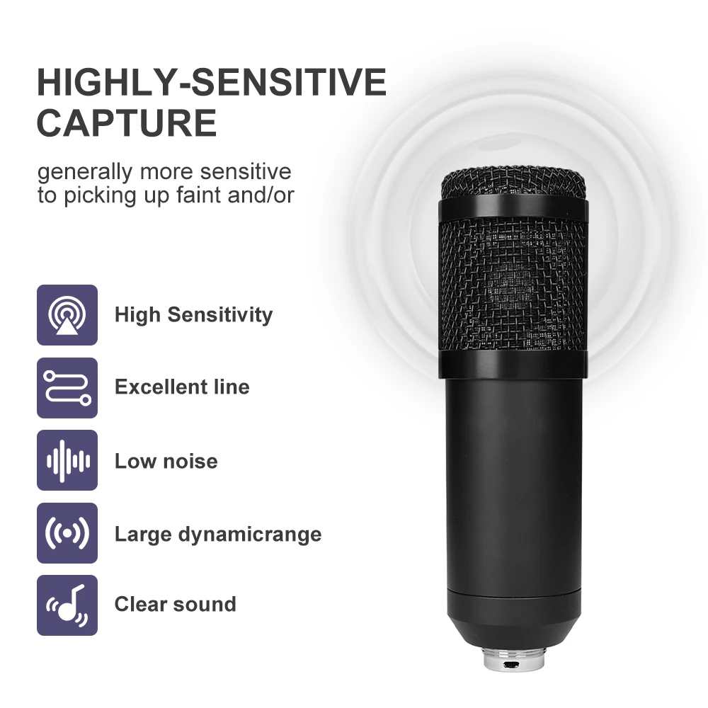 microfone bm 800 Studio Microphone Professional microfone bm800 Condenser Sound Recording Microphone For computer