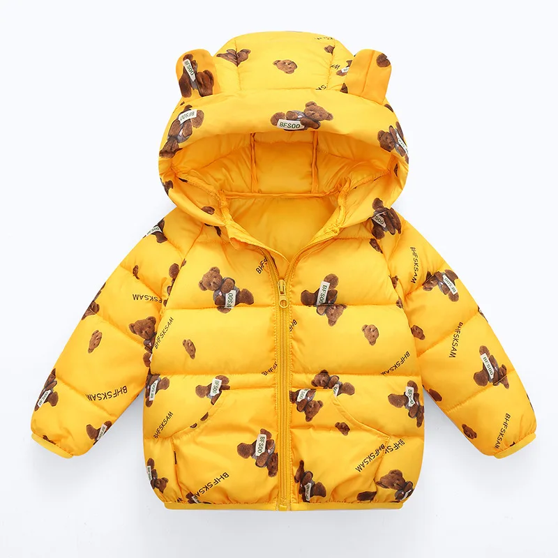 Fashion Infant Toddler Down Jackets Winter Down Jackets For Baby Girls Outerwear Boys Cartoon Bear Coat  New Children's Clothing