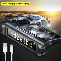 Digital LCD Display Universal Smart Car TPMS Tyre Pressure Monitoring System 4 Sensors Auto Security Alarm Solar Charging - Image 3