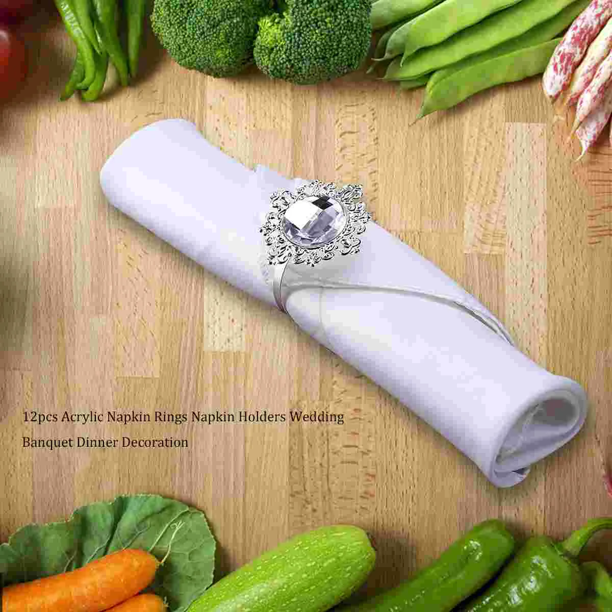 

ROSENICE Acrylic Napkin Rings for Wedding Napkin Holders Banquet Dinner Christmas Table Decoration