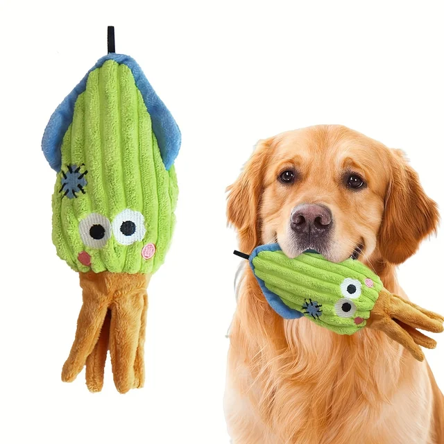 Plush Dog Toy Crab shark seahorse Bite Resistant Squeaky Toys Corduroy Dog Toys for  Dogs Puppy Pets Training Accessories 5