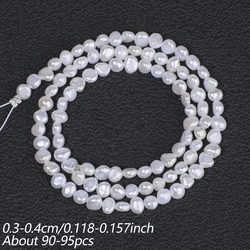 Natural White Freshwater Pearl Small Loose Beads for Elegant DIY Jewelry Creation (3 - 4mm)