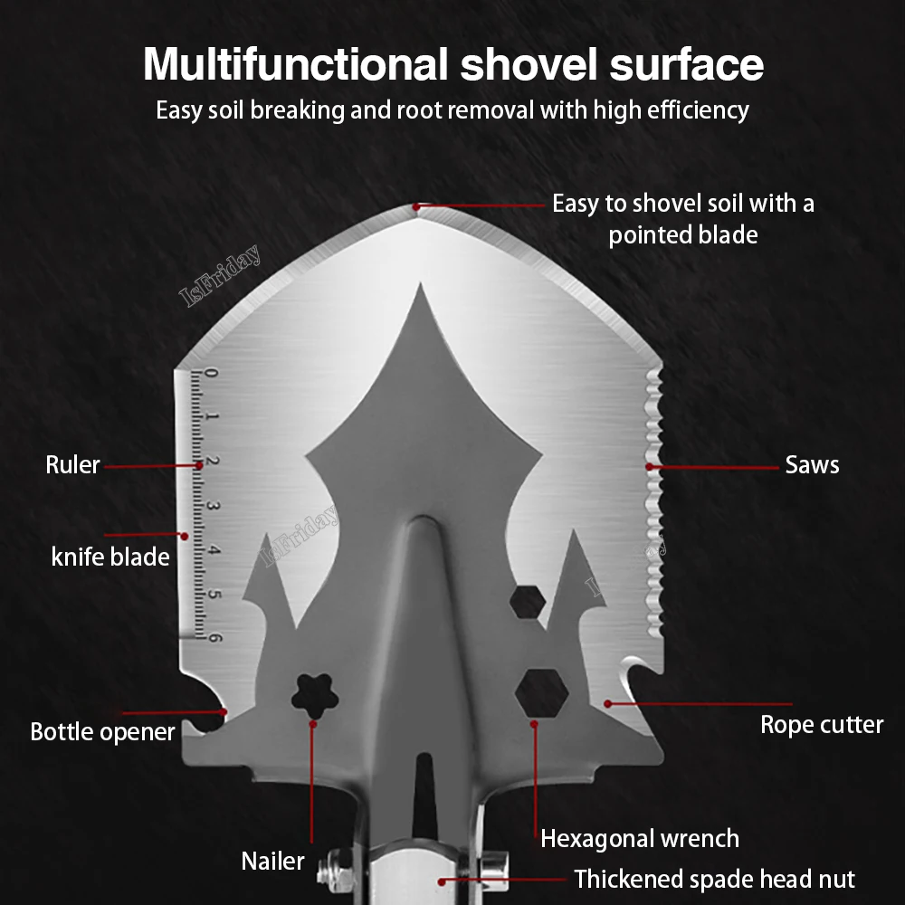 Military Tactical Multifunction Shovel Outdoor Nuggets Tools Camping Survival Folding Spade Tool Car Equipment Snow Shovel Set 3